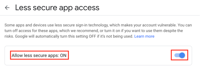 lesssecure apps